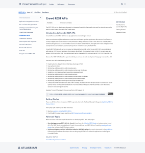 Atlassian Crowd REST APIs developer's page
